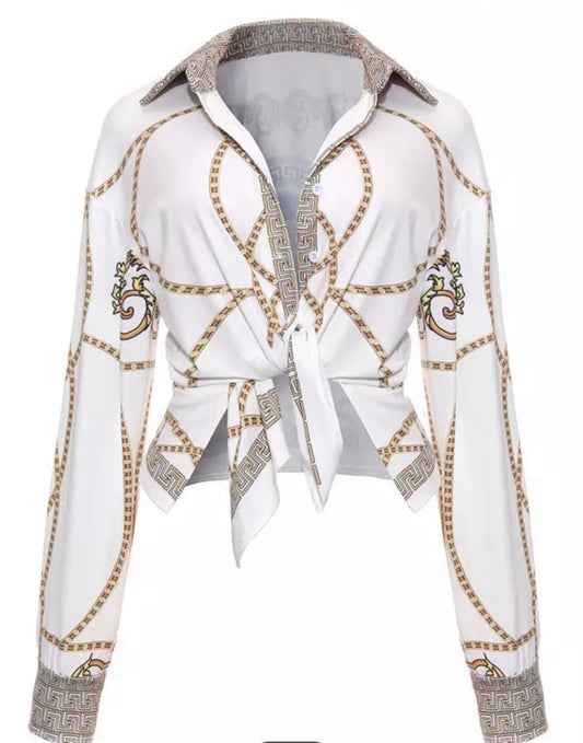 Chained Print Blouse