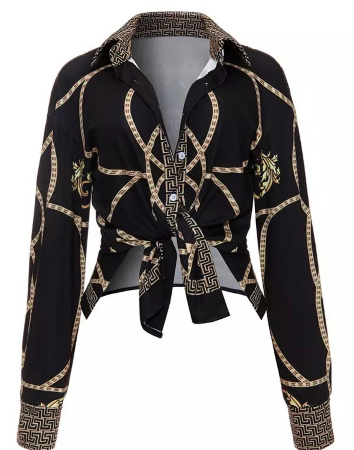 Chained Print Blouse