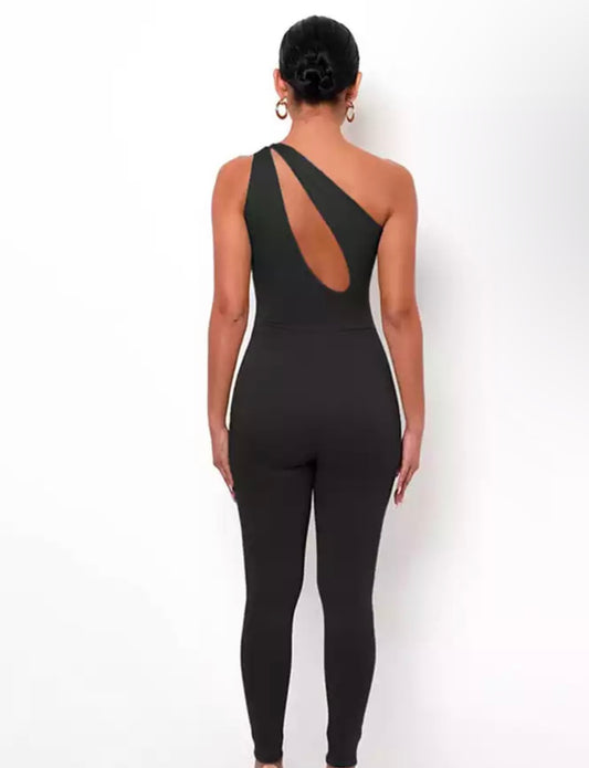 One Shoulder Cut Jumpsuit