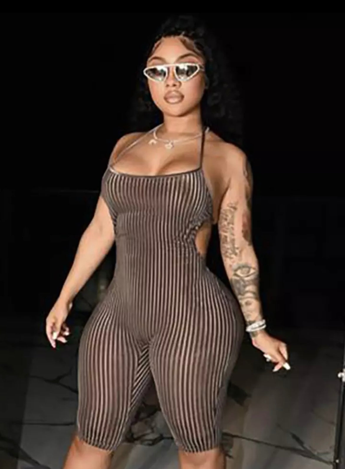 Suede Halter-Top Capri Romper