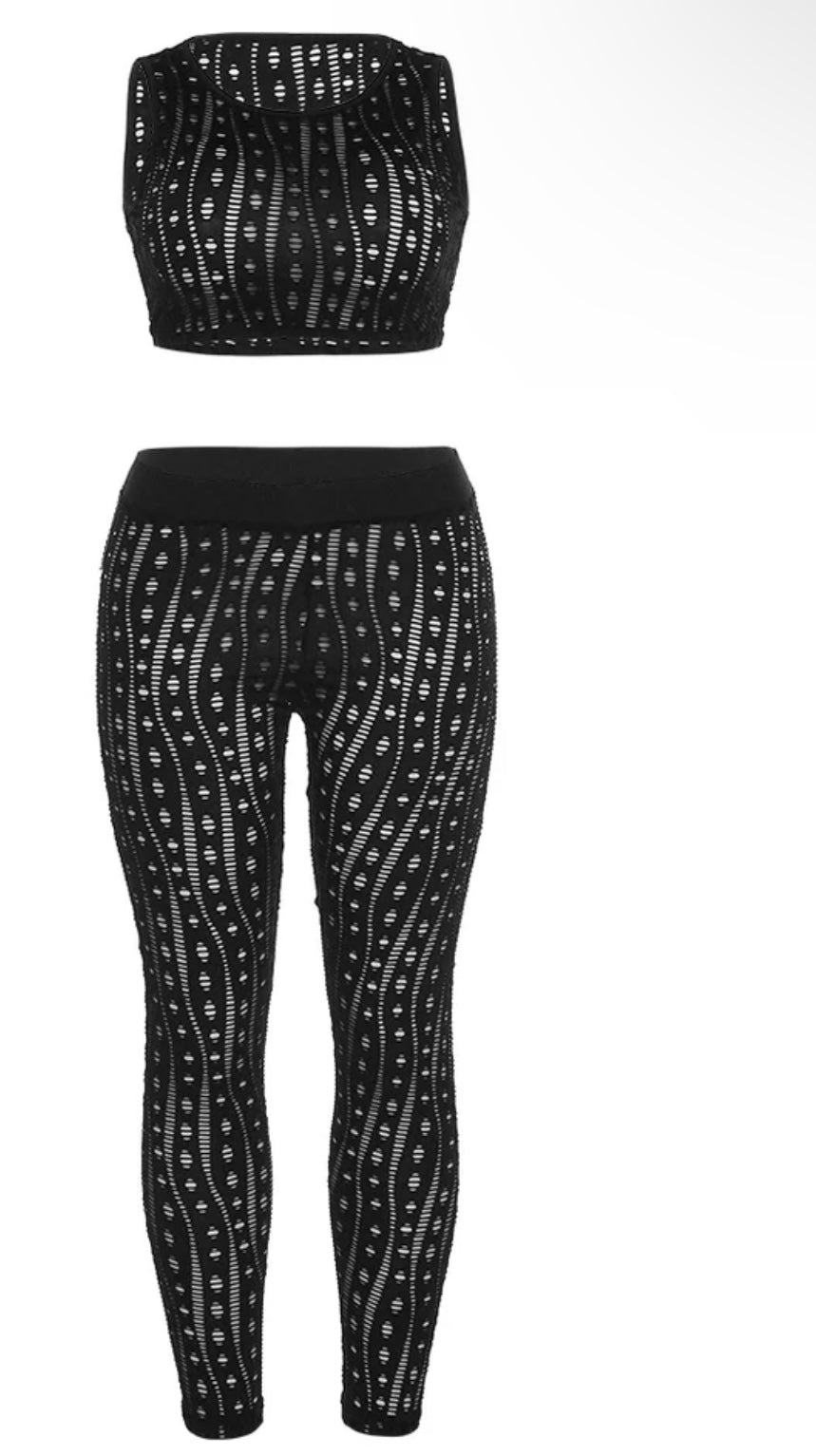 Hollow 2 Pc Pants Set