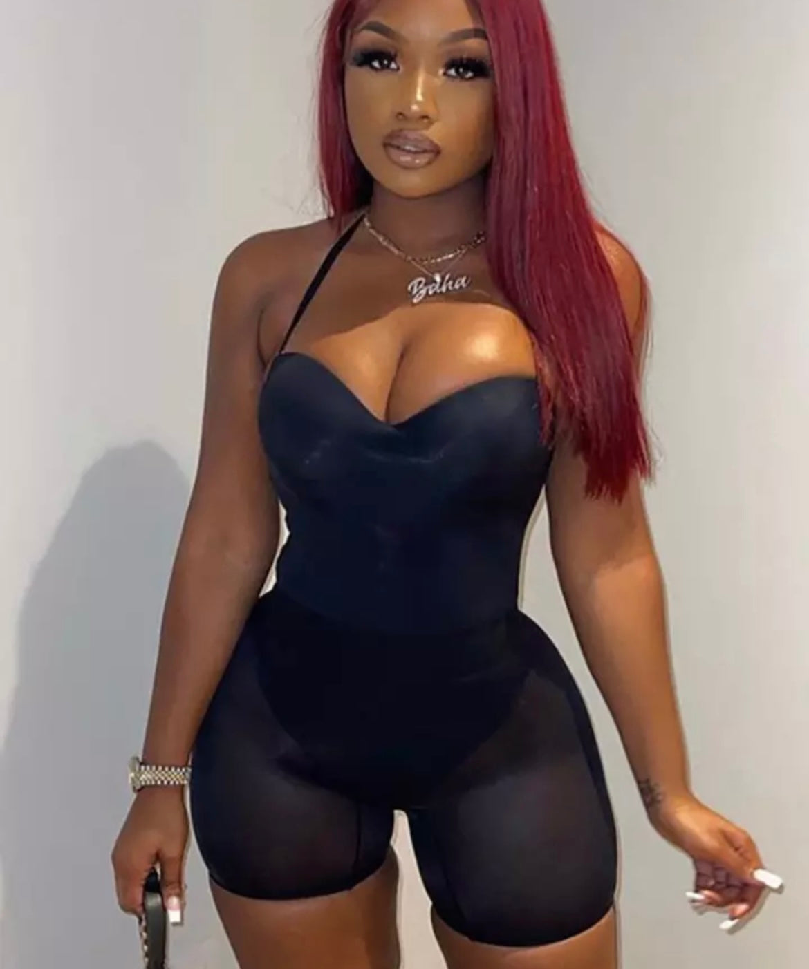 Cami Mesh Biker Short Set