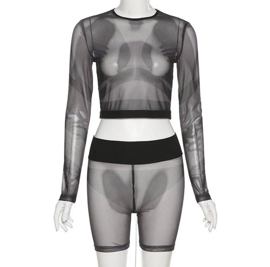 “Infamous Ari” Mesh Biker Short Set