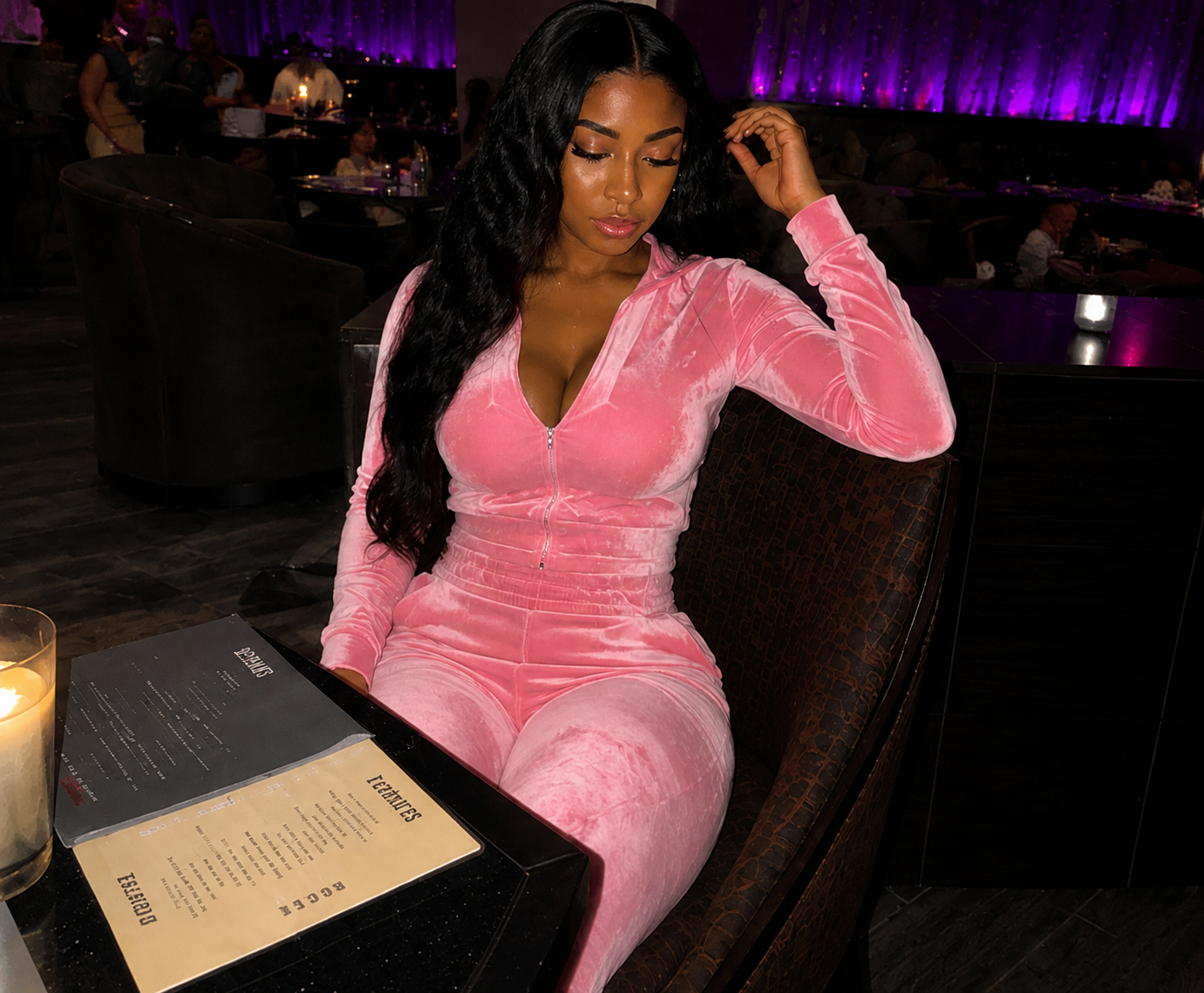 Velvet Crop Top Tracksuit