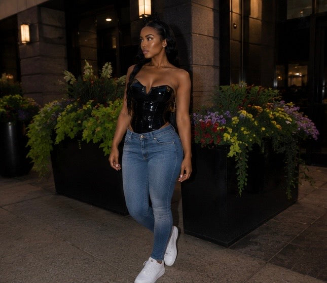 “Corset” Leather Bodysuit