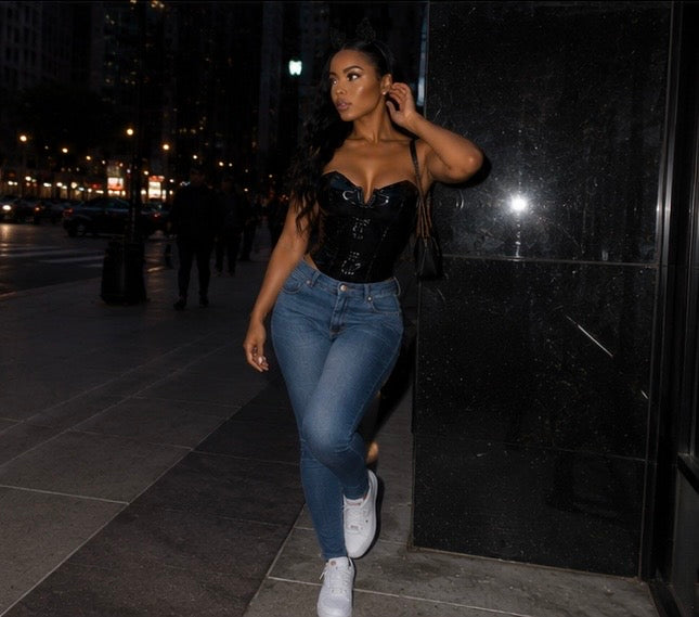 “Corset” Leather Bodysuit