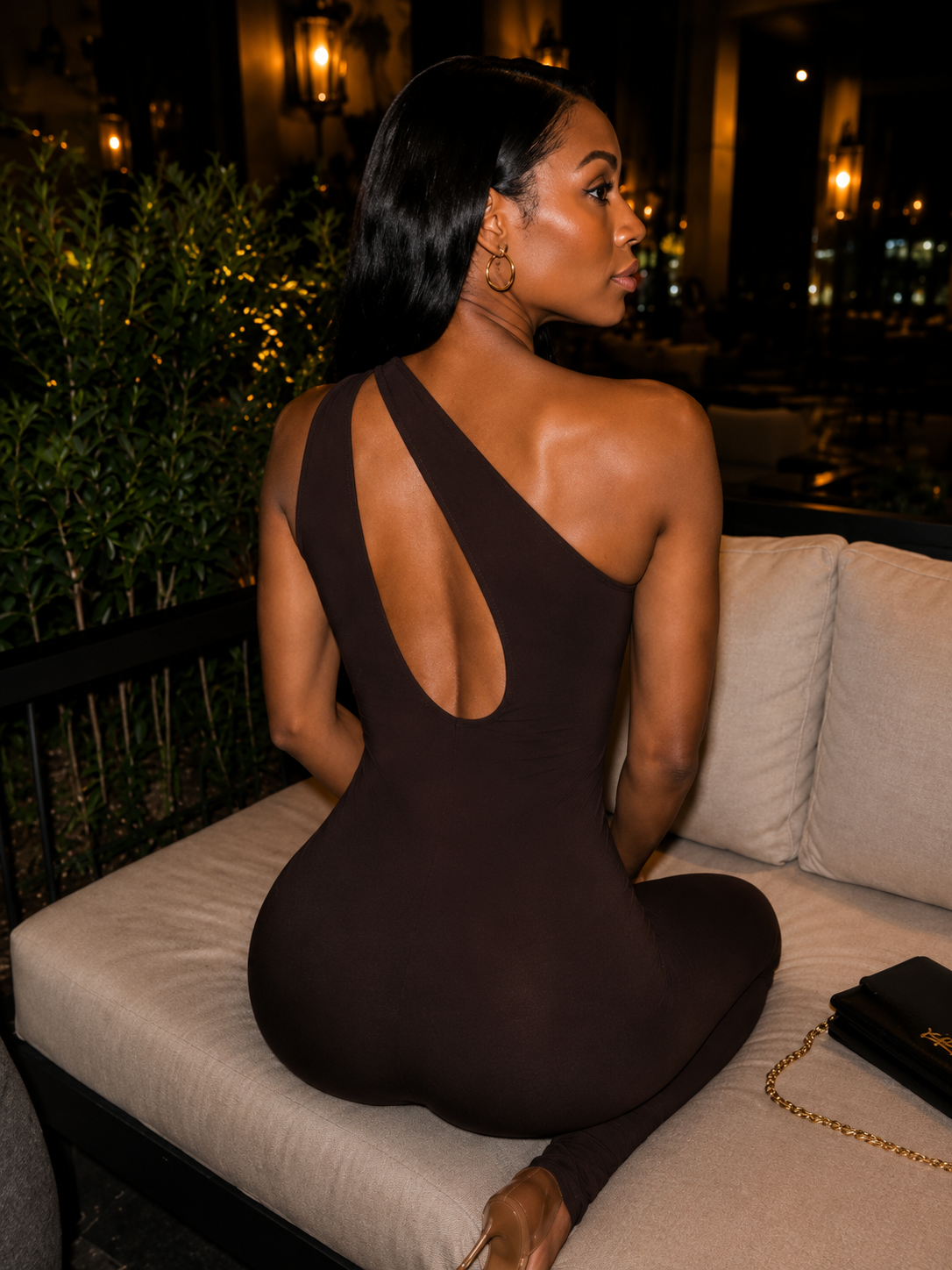 One Shoulder Cut Jumpsuit