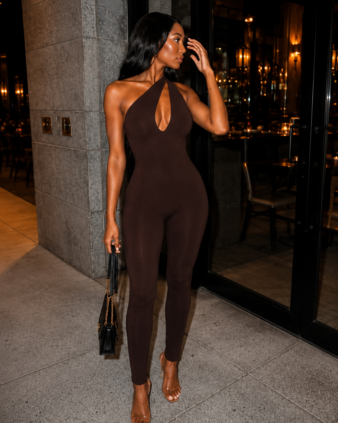 One Shoulder Cut Jumpsuit