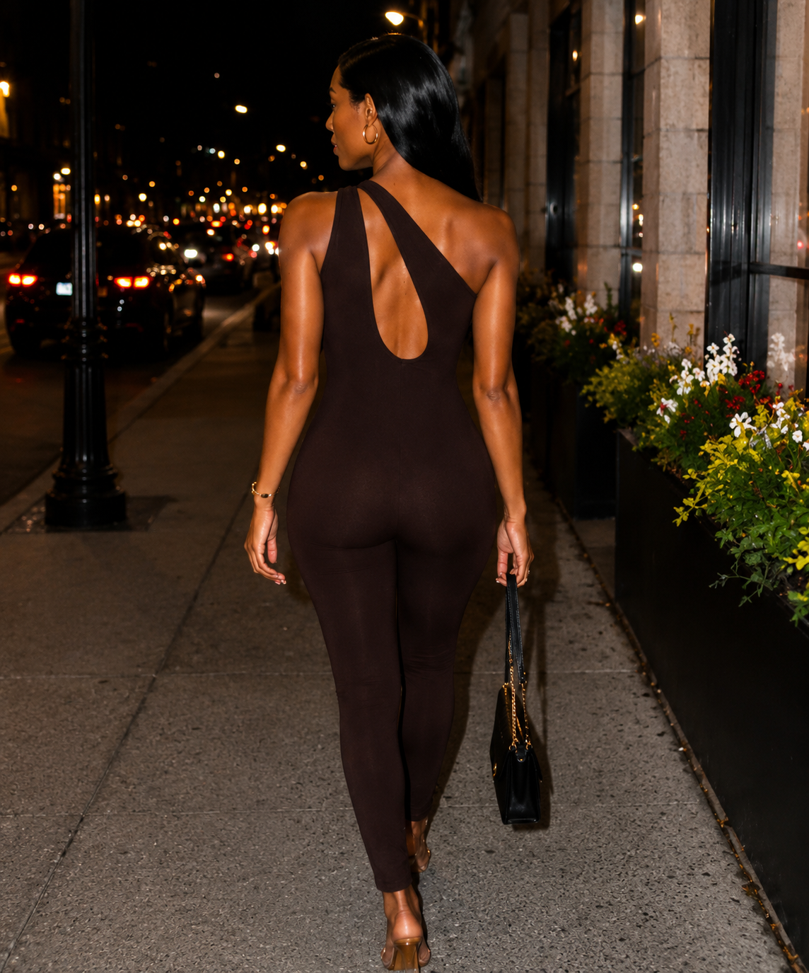One Shoulder Cut Jumpsuit