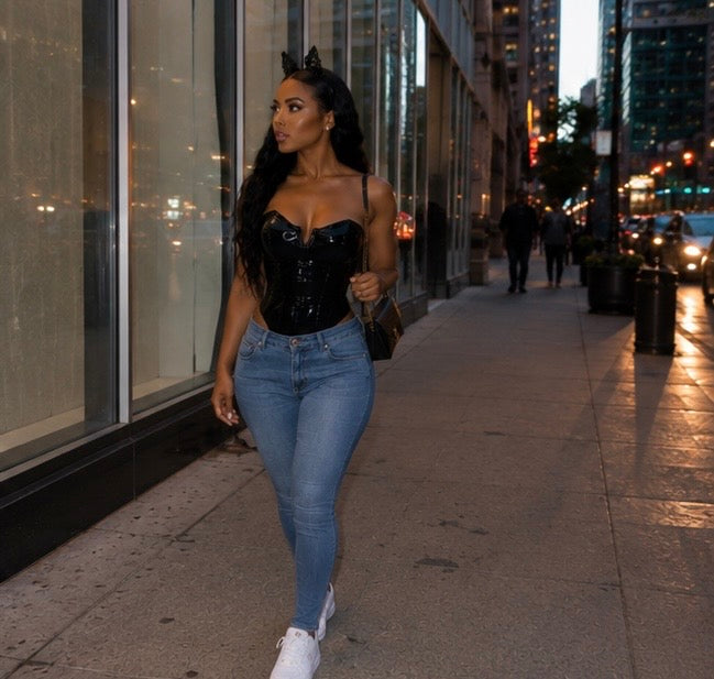 “Corset” Leather Bodysuit