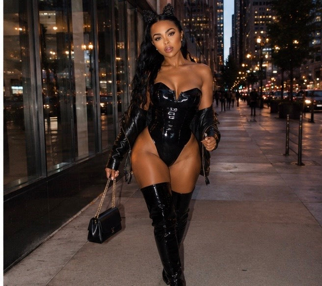 “Corset” Leather Bodysuit